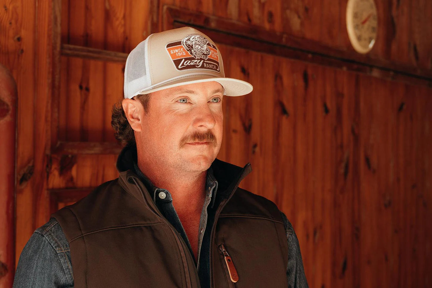 Lazy J Ranch Tan & White Texas Rust Classic Rope Trucker Hat