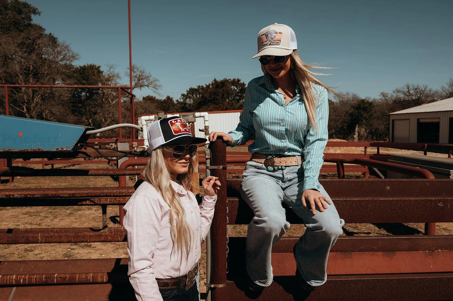 Lazy J Ranch Tan & White Texas Rust Classic Rope Trucker Hat