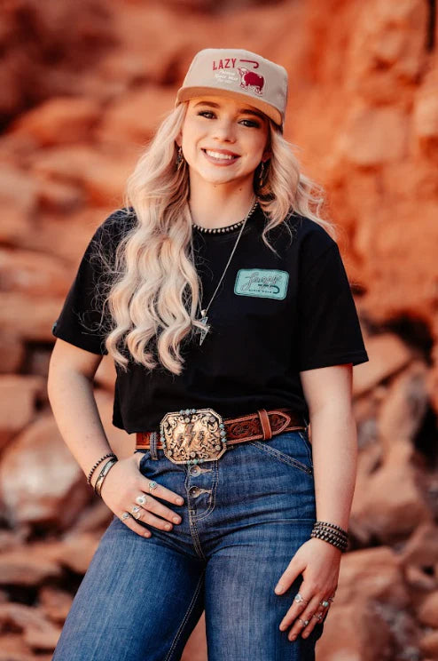 Lazy J Ranch Turquoise Breakaway Short Sleeve T-Shirt - Black