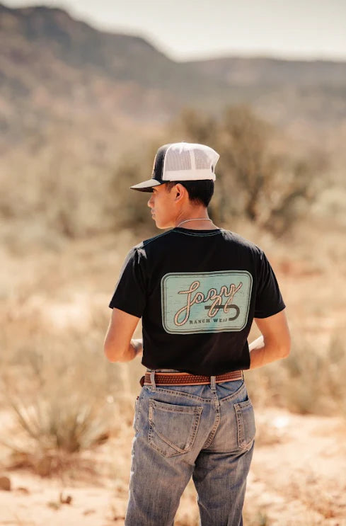 Lazy J Ranch Turquoise Breakaway Short Sleeve T-Shirt - Black