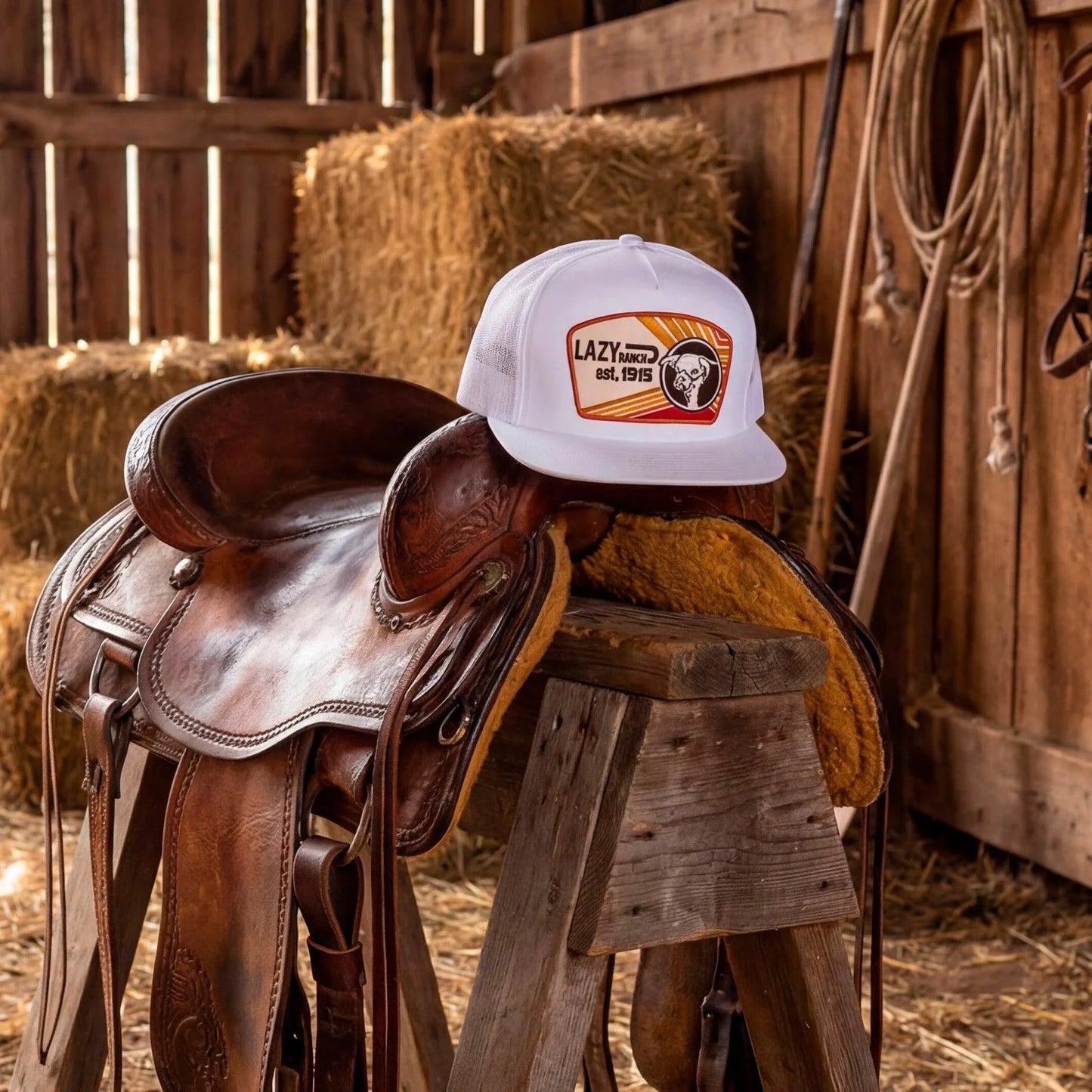 Lazy J Ranch White Daybreak Classic Five Panel Trucker Hat
