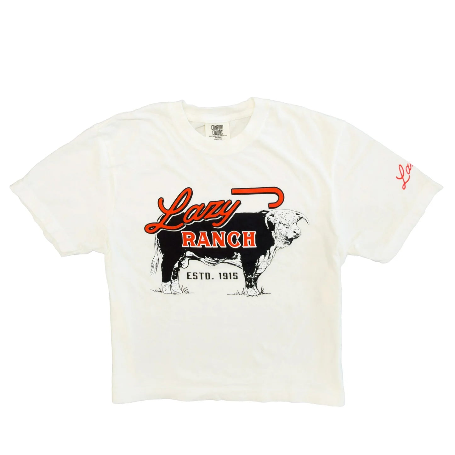 Lazy J Ranch Women's Beefmaker Cropped Short Sleeve T-Shirt - White