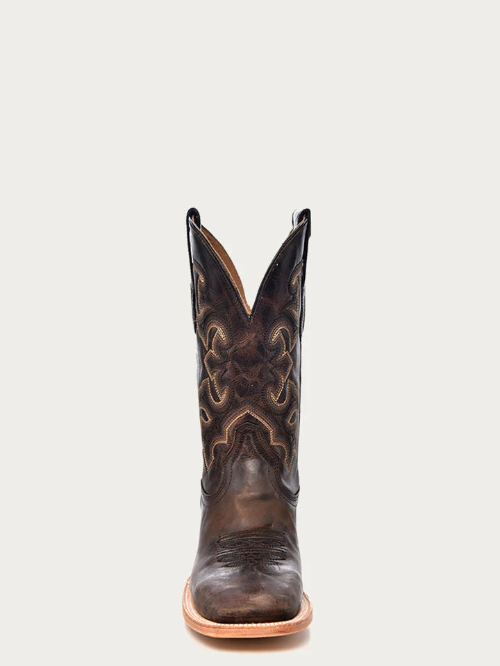 MEN'S EMBROIDERY MOKA SQUARE TOE COWBOY BOOT