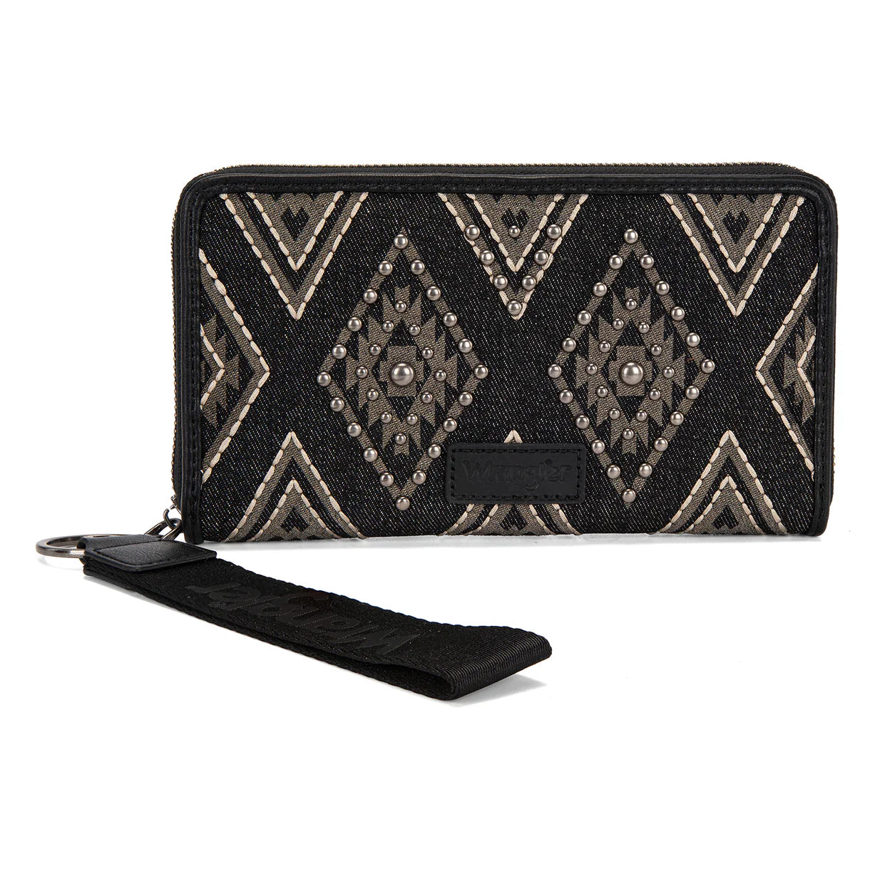 Wrangler Aztec Studded Wallet/Wristlet - Black