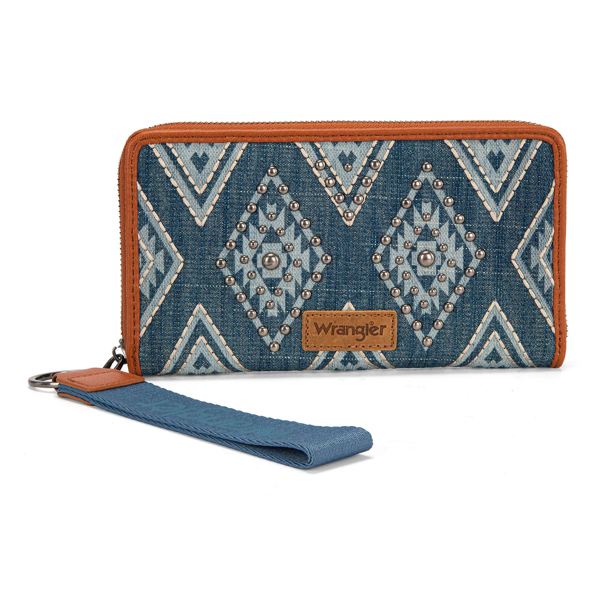 WG435-W006JN Wrangler Aztec Studded Wallet/Wristlet - Jean