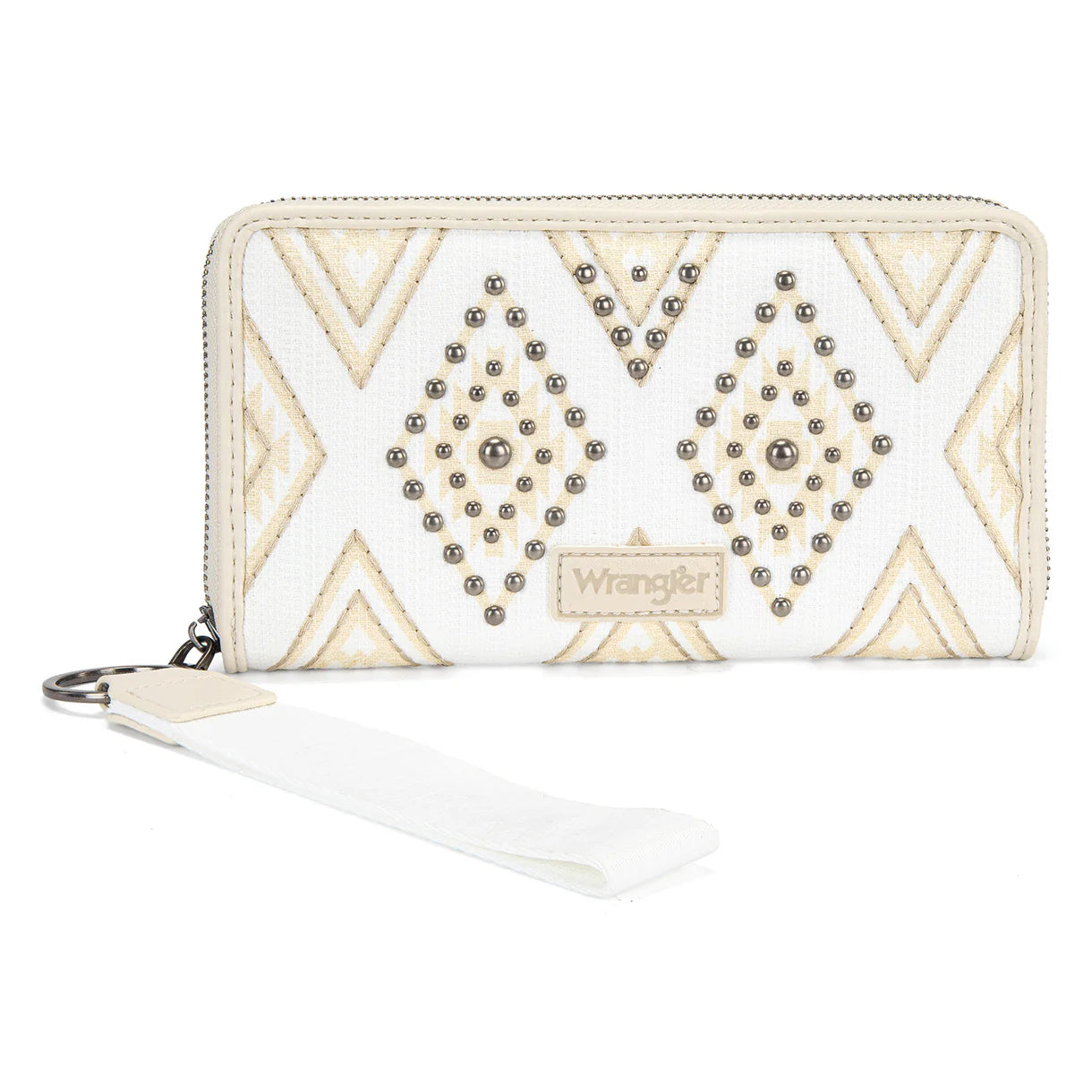 Wrangler Aztec Studded Wallet/Wristlet - Beige