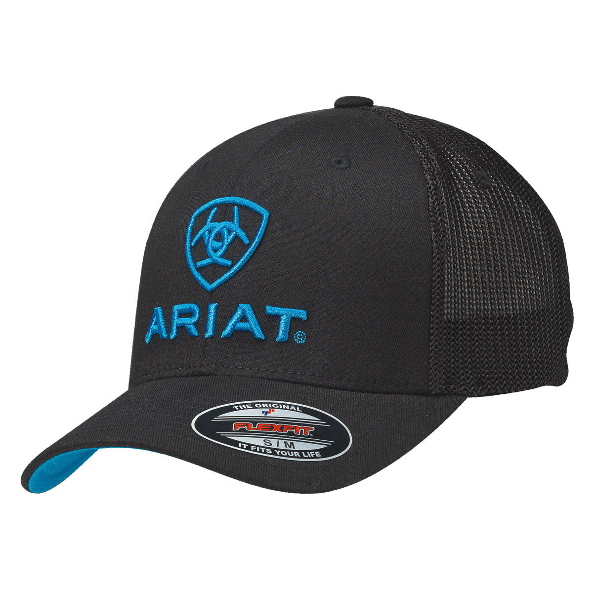 Ariat Black Flex Fit Blue Emb Logo