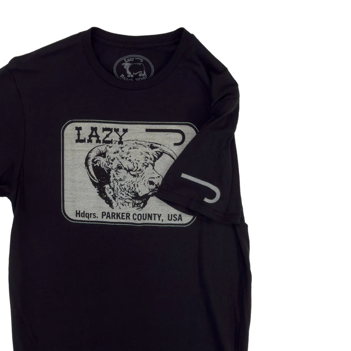 Lazy J Ranch Parker County Short Sleeve T-Shirt - Black