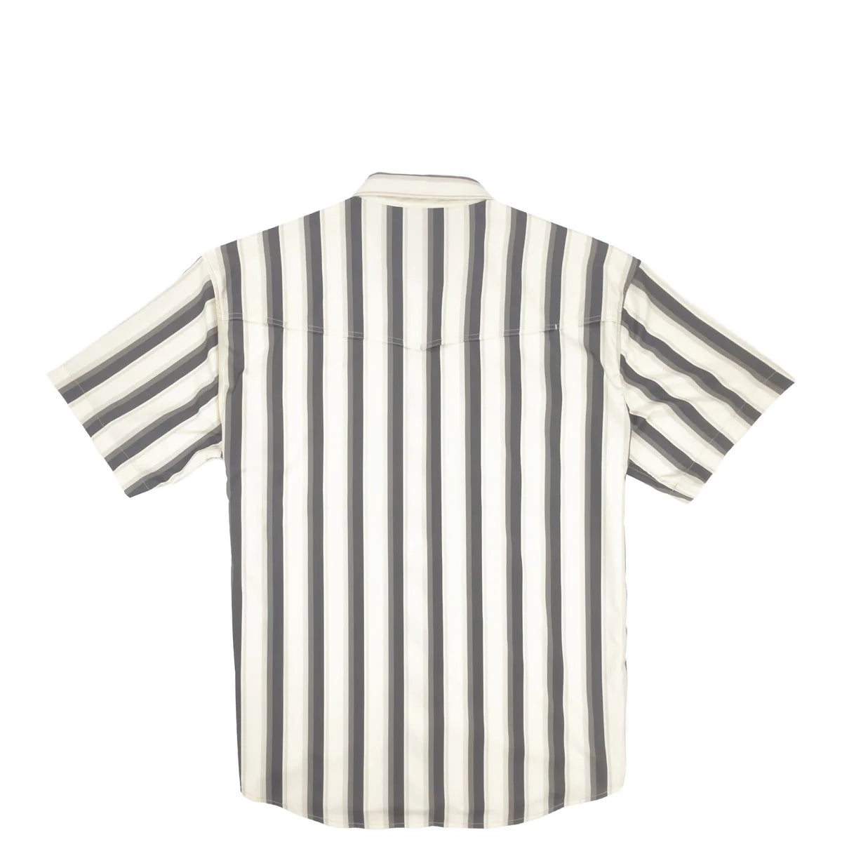 Lazy J Short Sleeve Performance Pearl Snap - Grey Stripe