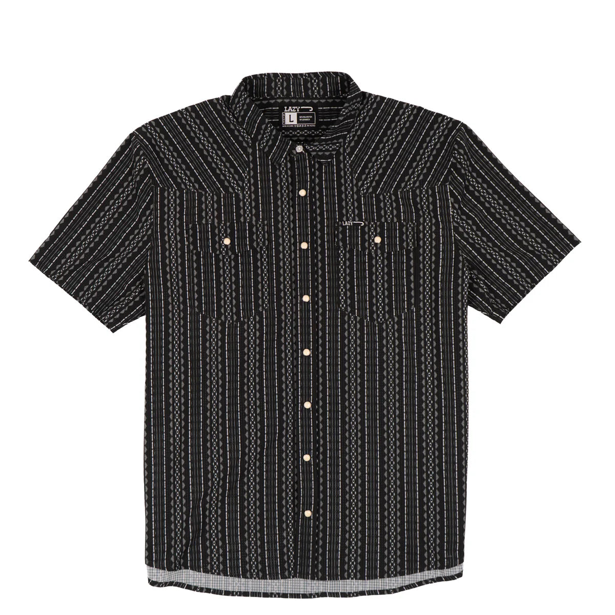 Lazy J Ranch Men's Airflow Pearl Snap Short Sleeve Shirt - Black Mesa