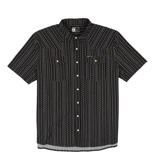 Lazy J Ranch Men's Airflow Pearl Snap Short Sleeve Shirt - Black Mesa