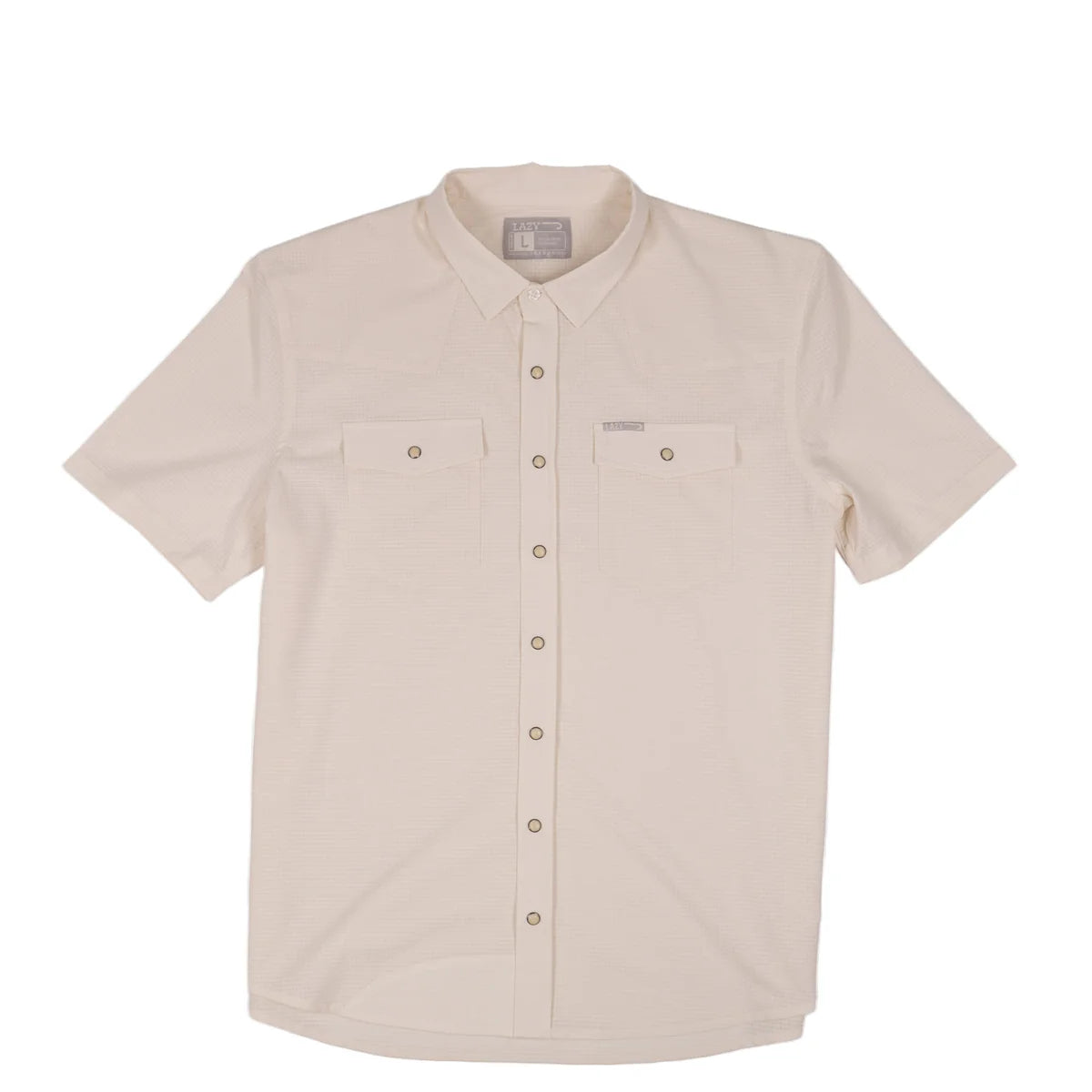 Lazy J Ranch Men's Airflow Pearl Snap Short Sleeve Shirt - Off White
