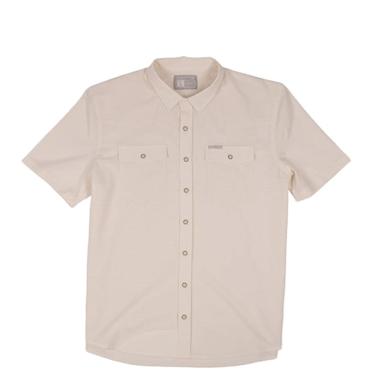Lazy J Ranch Men's Airflow Pearl Snap Short Sleeve Shirt - Off White