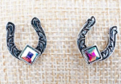 TIPI Iridescent Victory Lap Silvertone Earrings