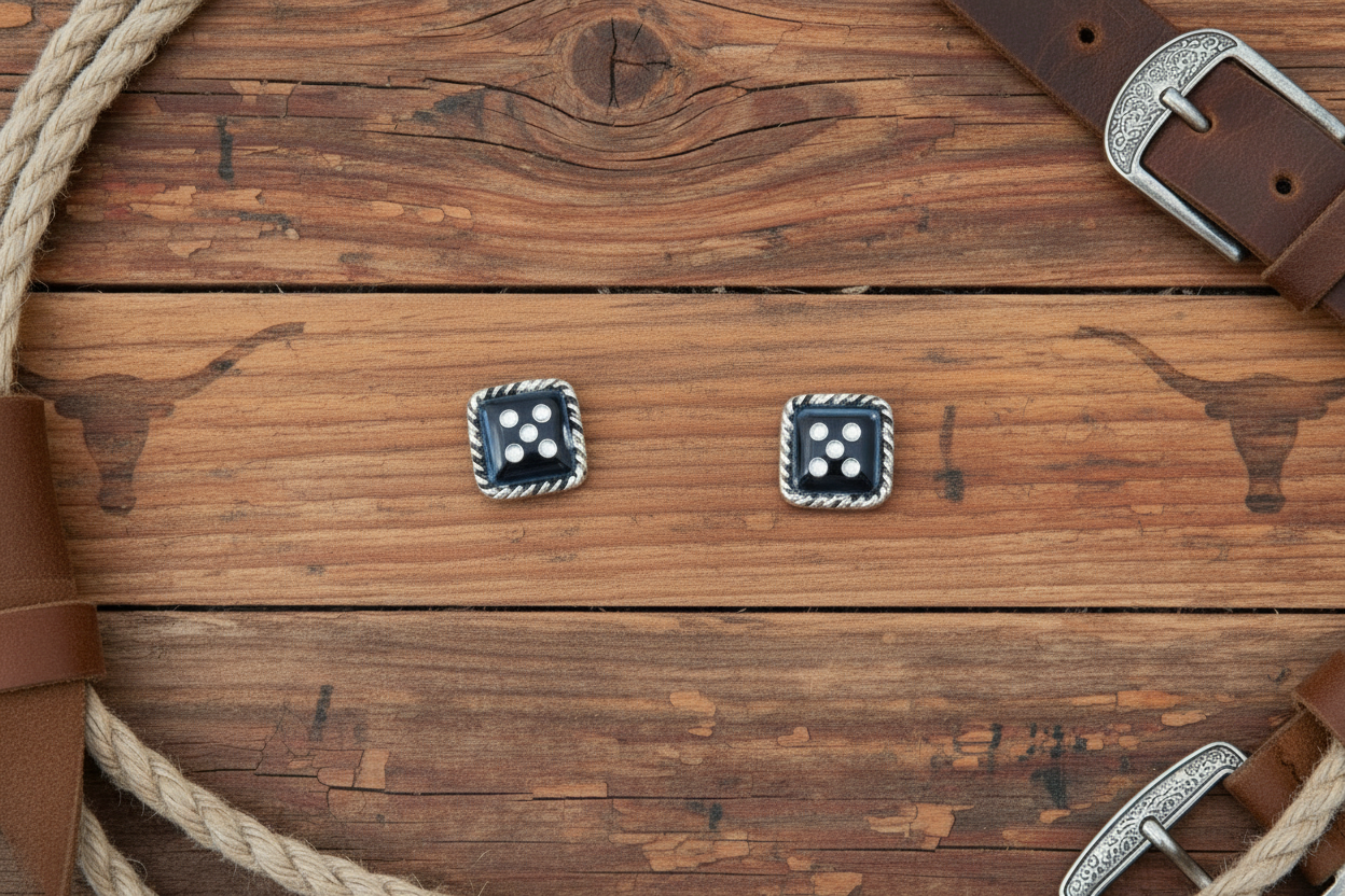 Cowgirl Cutie Silvertone Stud Earrings