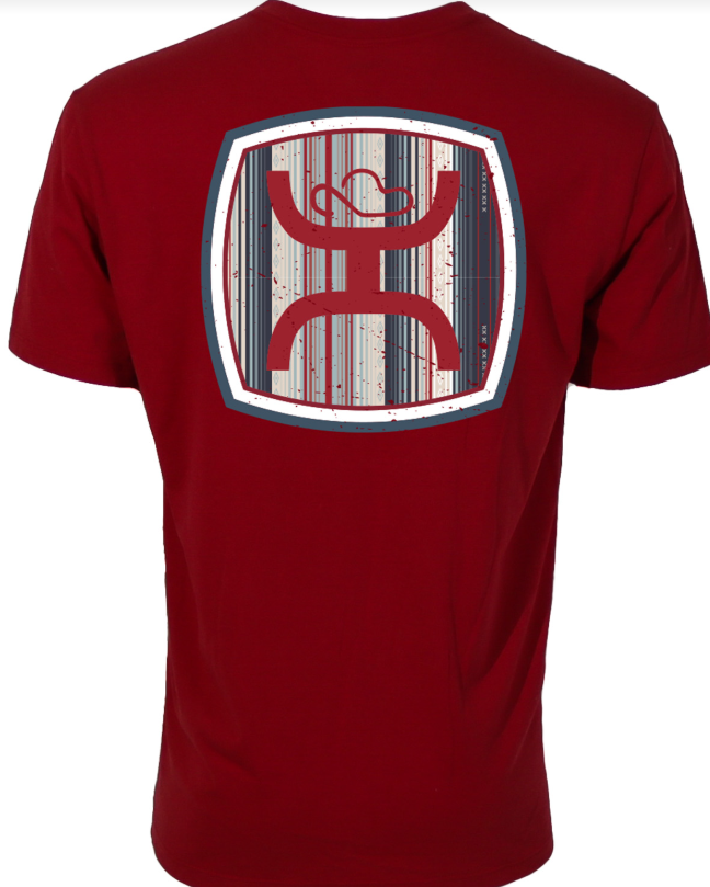 "Zenith" Red w/Multi-Color Stripes Hooey T-shirt