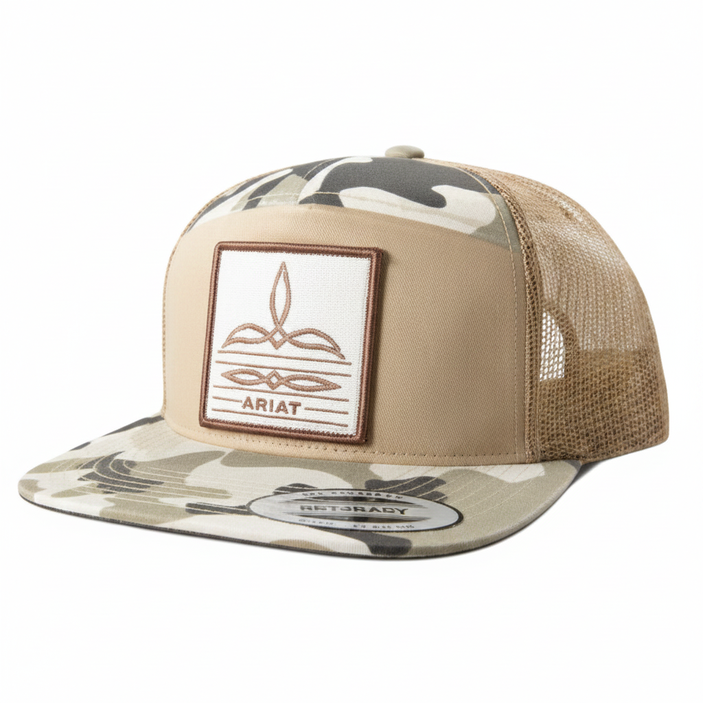 Ariat Cap 7 Panel Camo Boot Stitch Khahi
