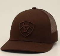 Ariat Mens Cap Snap Back Shield Logo Brown