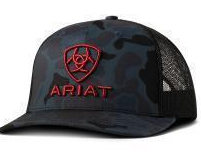 Ariat Mens Cap R112 Snap Back Camo 3D Embroidered Logo Navy