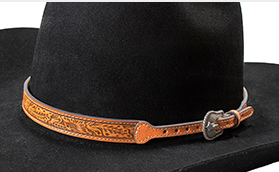 Hat Band Floral Embossed Tan