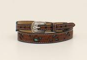 Twister Hatband Floral Tooled Underlay Turquoise
