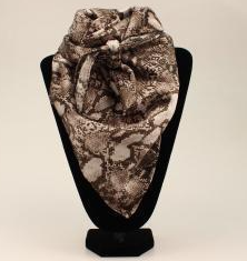 Wild Rag 33x33 Snake Skin Print Grey