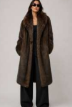 Brown long fur jacket