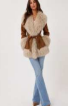 CAMEL-CREAM fur jacket