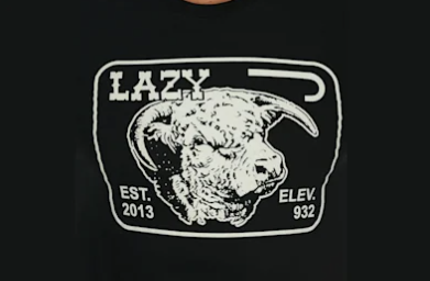 Lazy J Ranch wear Men's Black and White Elevation Graphic Short Sleeve T-Shirt