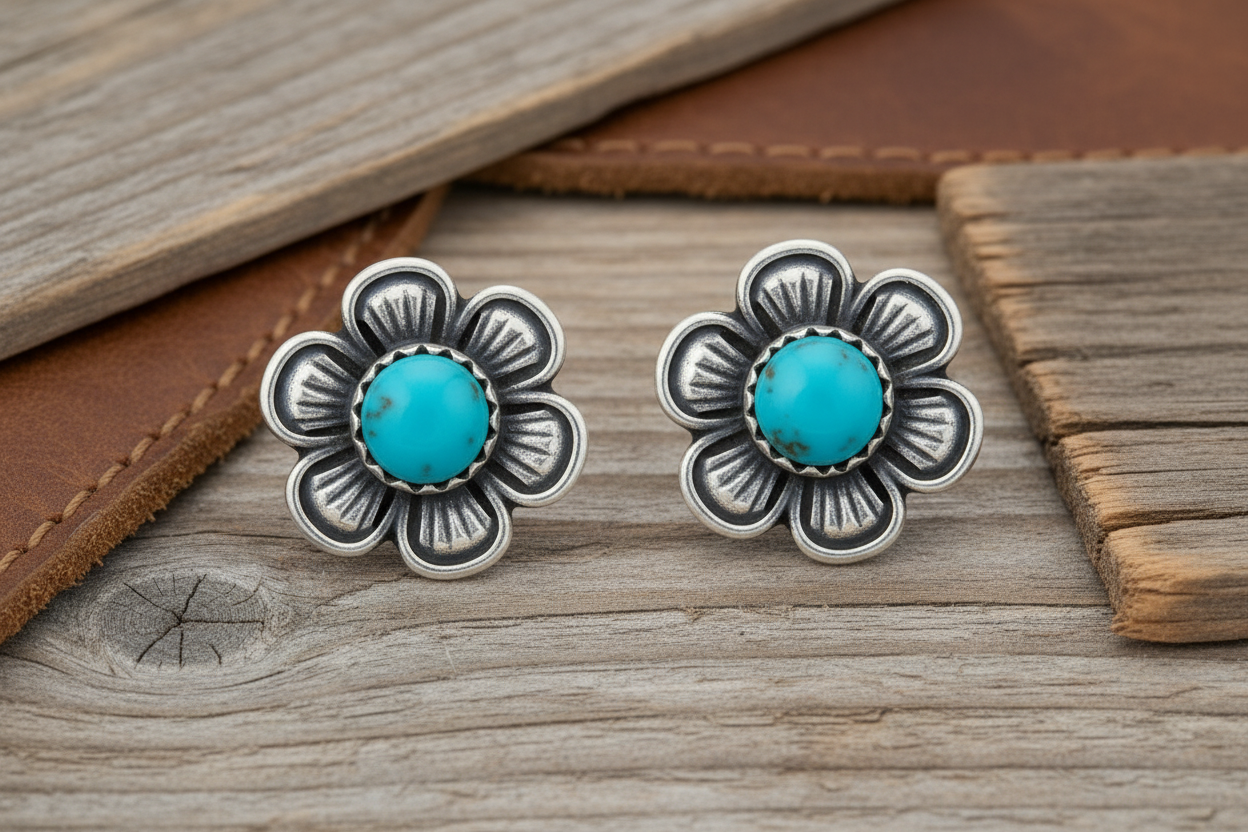Cowgirl Cutie Silvertone Stud Earrings