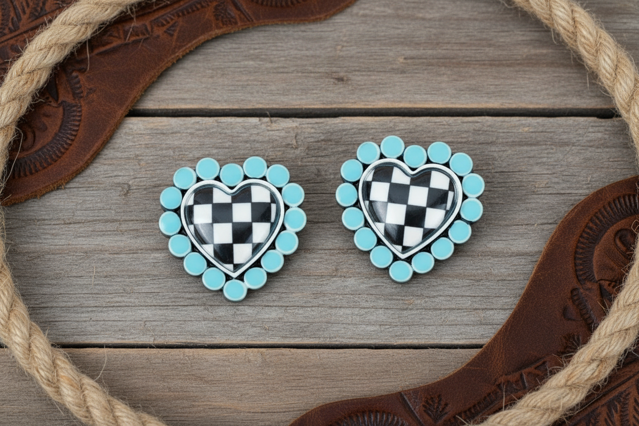 Cowgirl Cutie Silvertone Stud Earrings