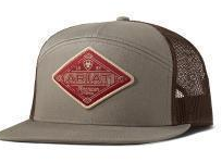 Ariat Mens Cap R112 SnapBack Diamond Patch Grey
