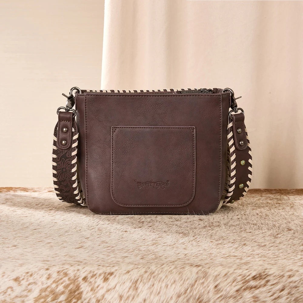 Trinity Ranch Cowhide Fringe Crossbody Bag - Coffee