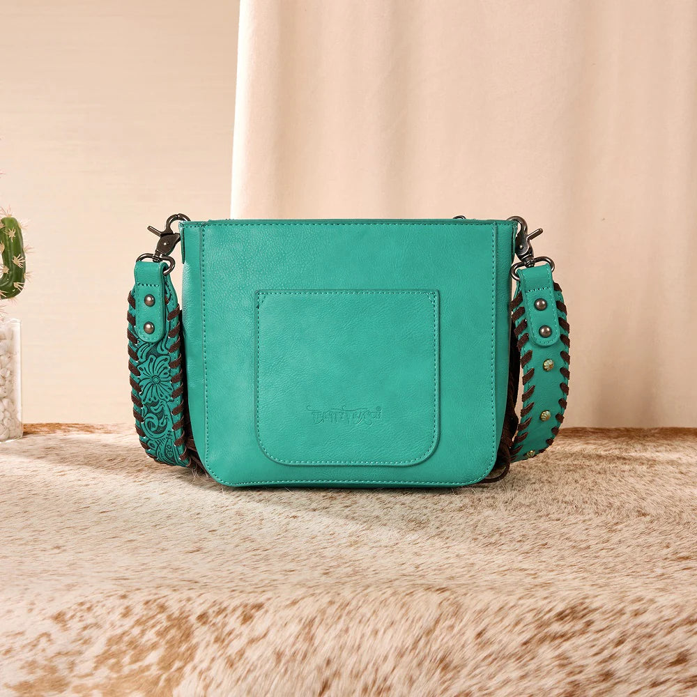 Trinity Ranch Cowhide Fringe Crossbody Bag - Turquoise
