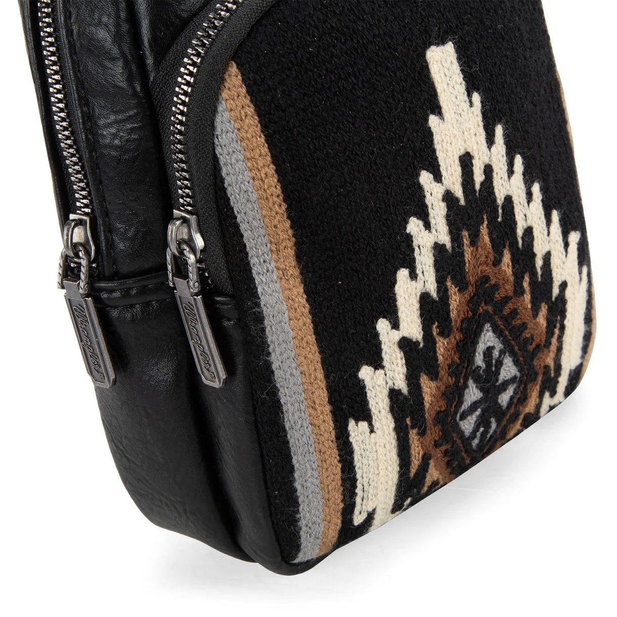 WG174-210 Wrangler Southwestern Knitted Sling Bag - Black