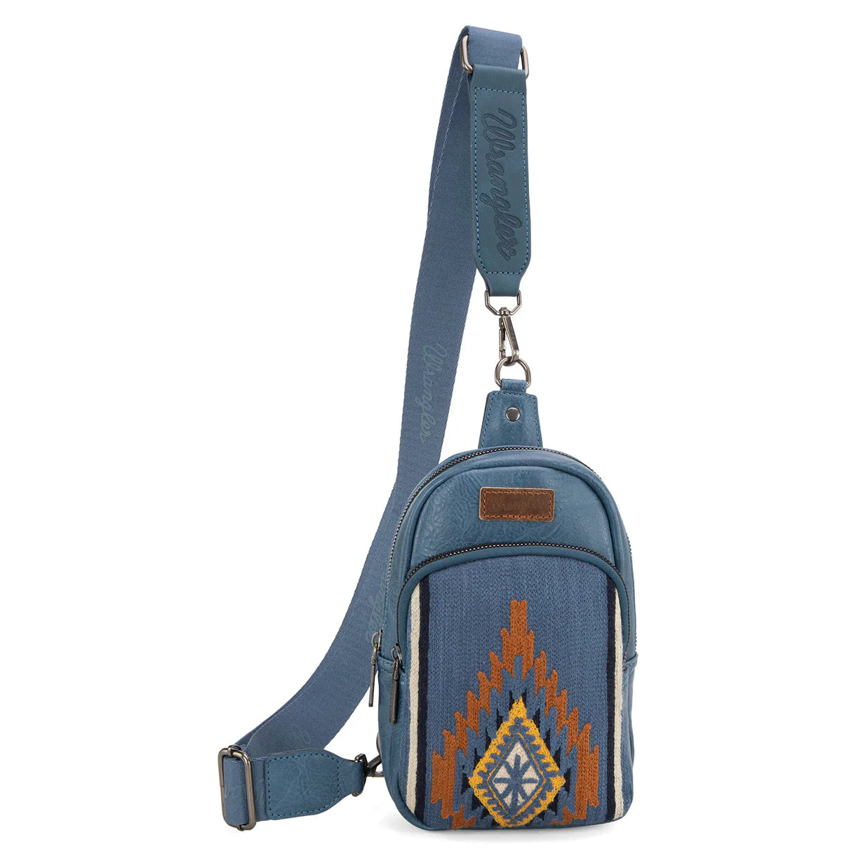 WG174-210 Wrangler Southwestern Knitted Sling Bag - Jean