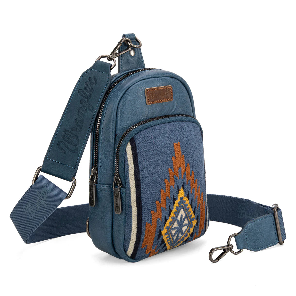 WG174-210 Wrangler Southwestern Knitted Sling Bag - Jean