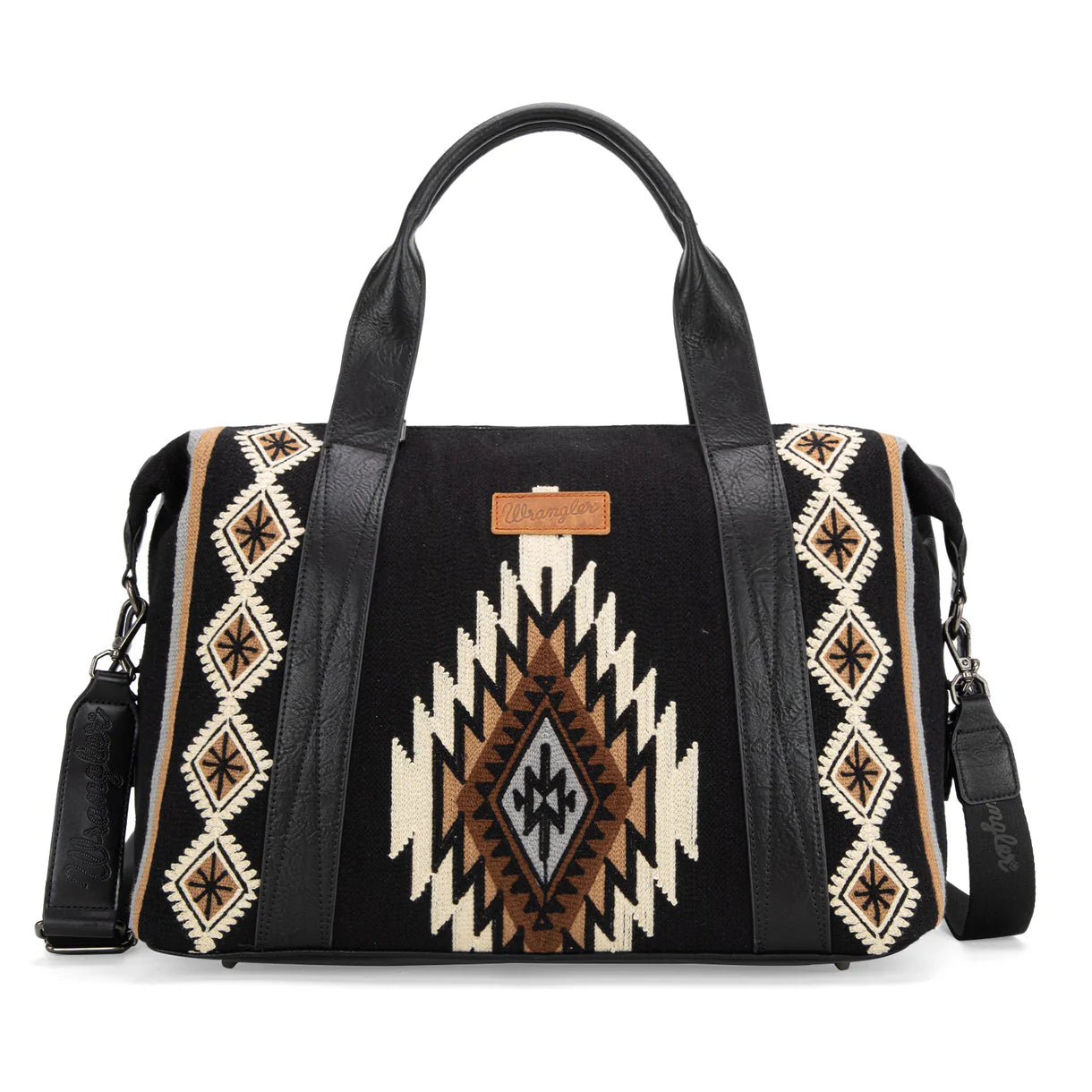 WG174-5110 Wrangler Southwestern Print Duffle Bag - Black