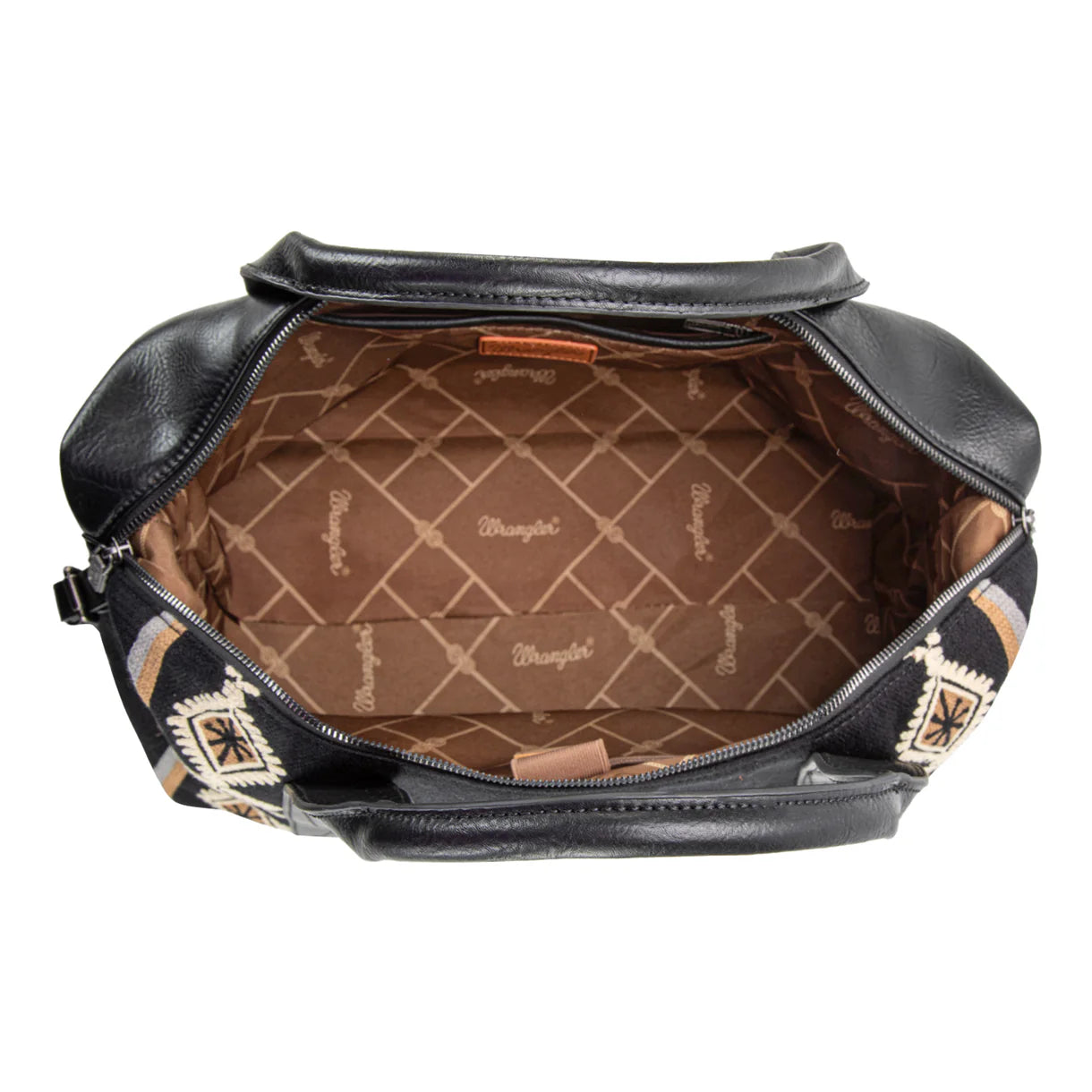 WG174-5110 Wrangler Southwestern Print Duffle Bag - Black