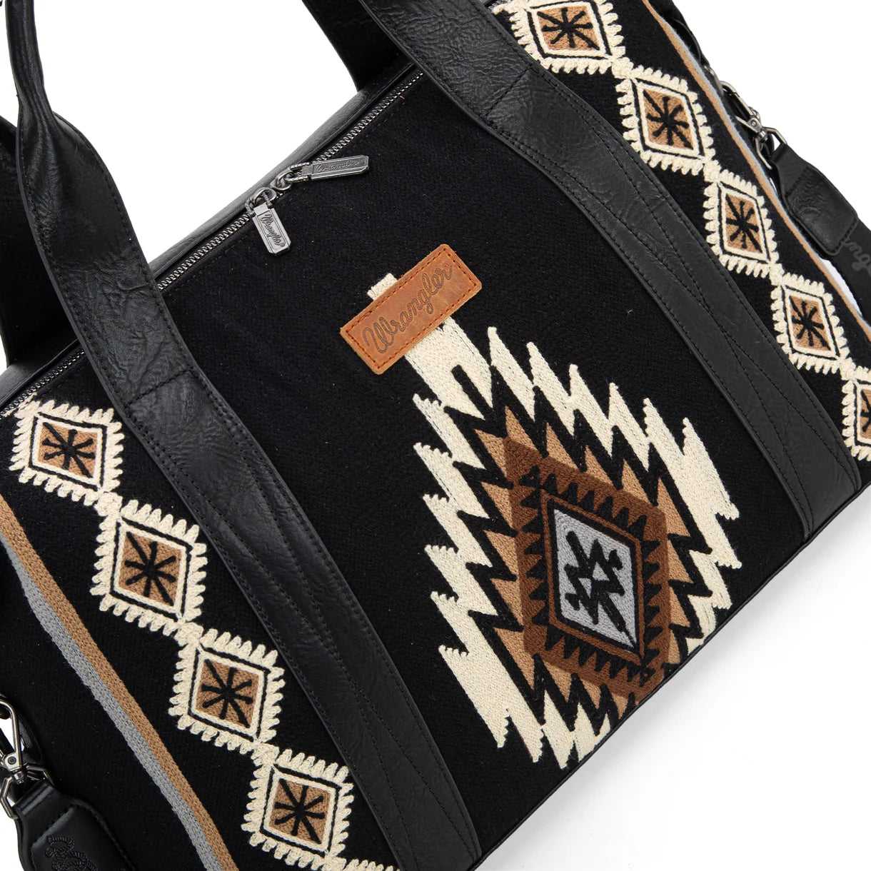 WG174-5110 Wrangler Southwestern Print Duffle Bag - Black