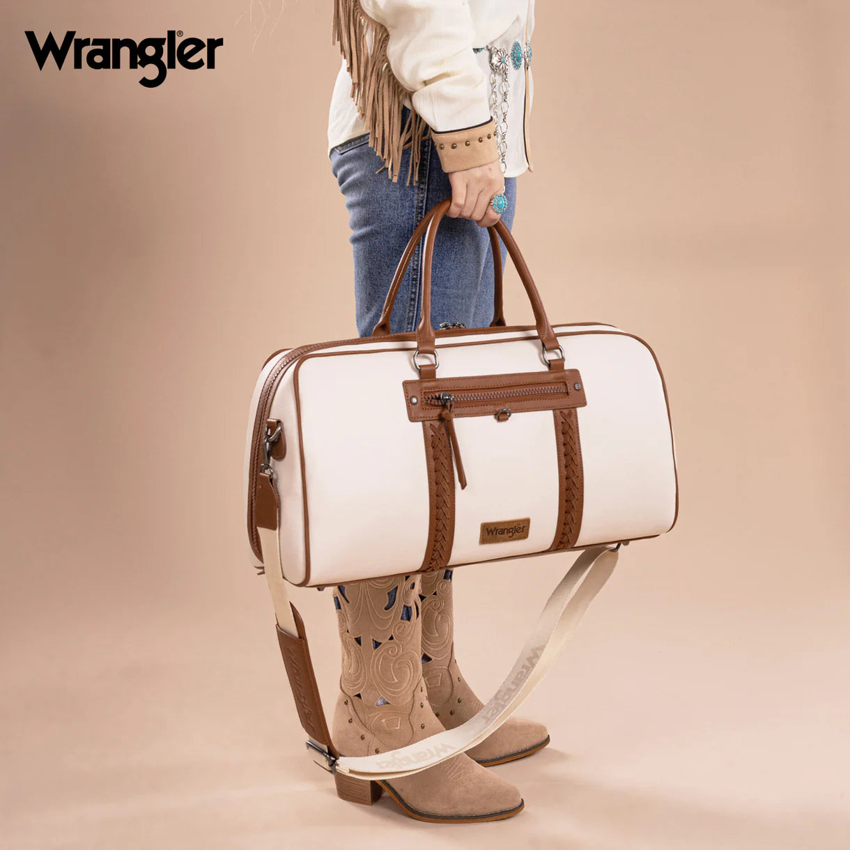 WG185-5110 Wrangler Whipstitch Collection Duffle Bag -Beige