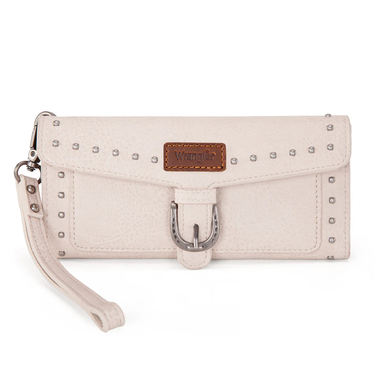 WG195-W055 Wrangler Western Tri-fold RFID Wallet/Wristlet With Detachable Credit Card Holder -Tan