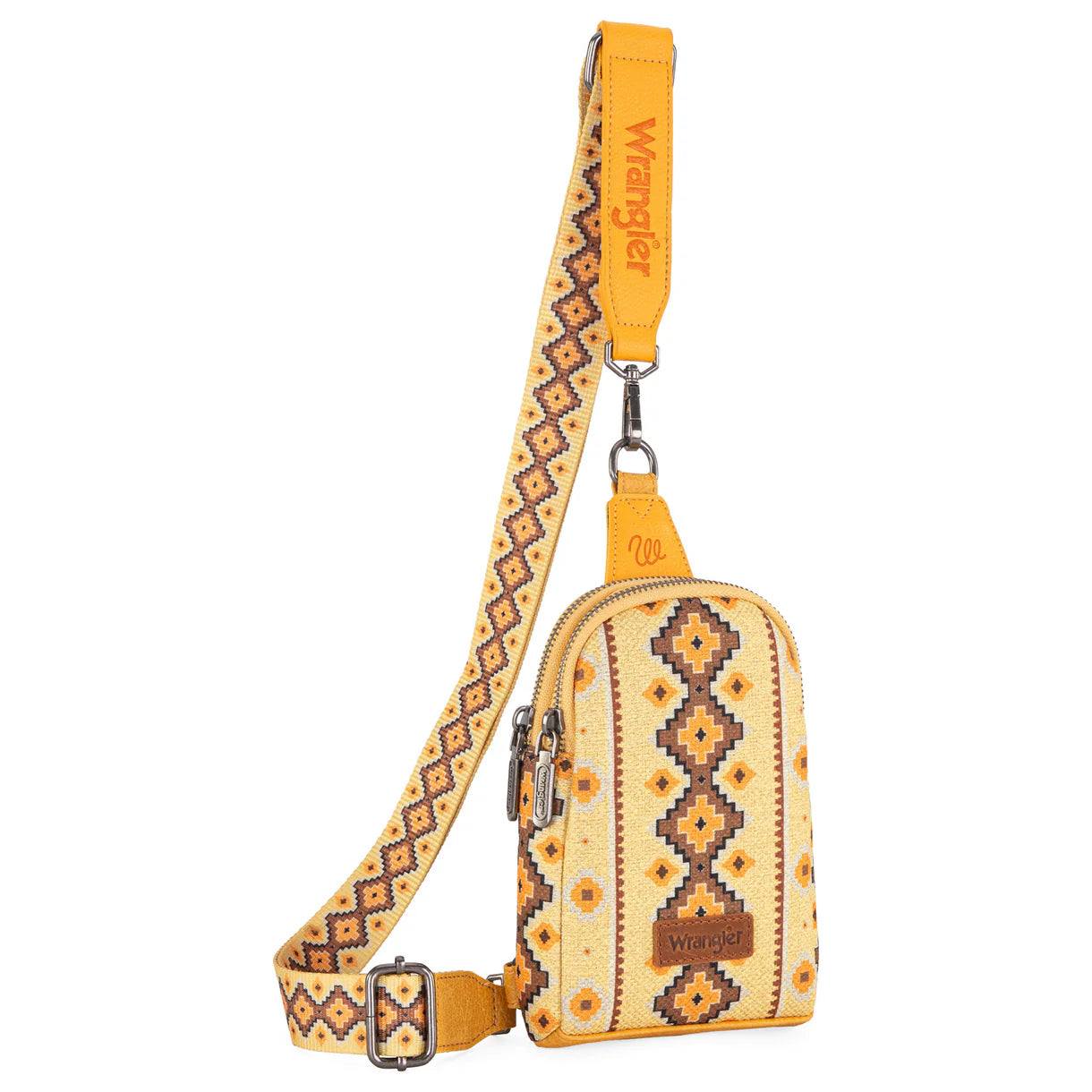 WG2205-210 Wrangler Aztec Print Crossbody Sling Chest Bag - Yellow