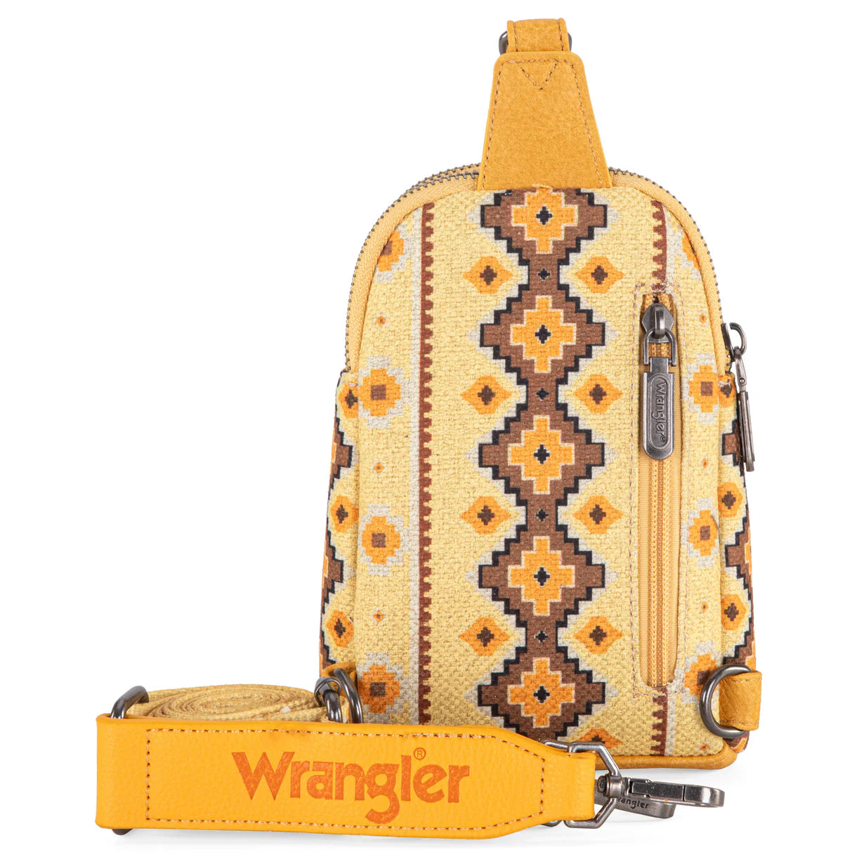 WG2205-210 Wrangler Aztec Print Crossbody Sling Chest Bag - Yellow