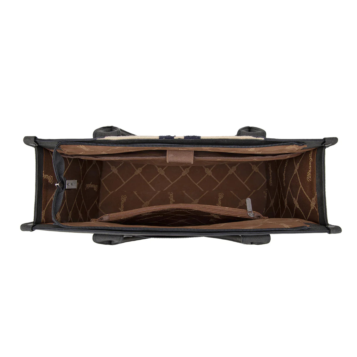 WG226G-8119 Wrangler Tooled Aztec Pattern Print Concealed Carry Large Tote - Black