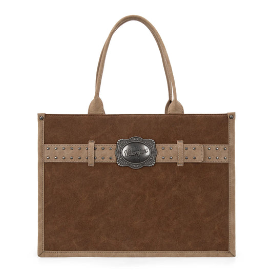 Wrangler Buckle Concealed Carry Large Tote-Brown