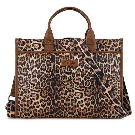 WG288-8119 Wrangler Carry-All Large Tote Work Tote /Crossbody - Leopard