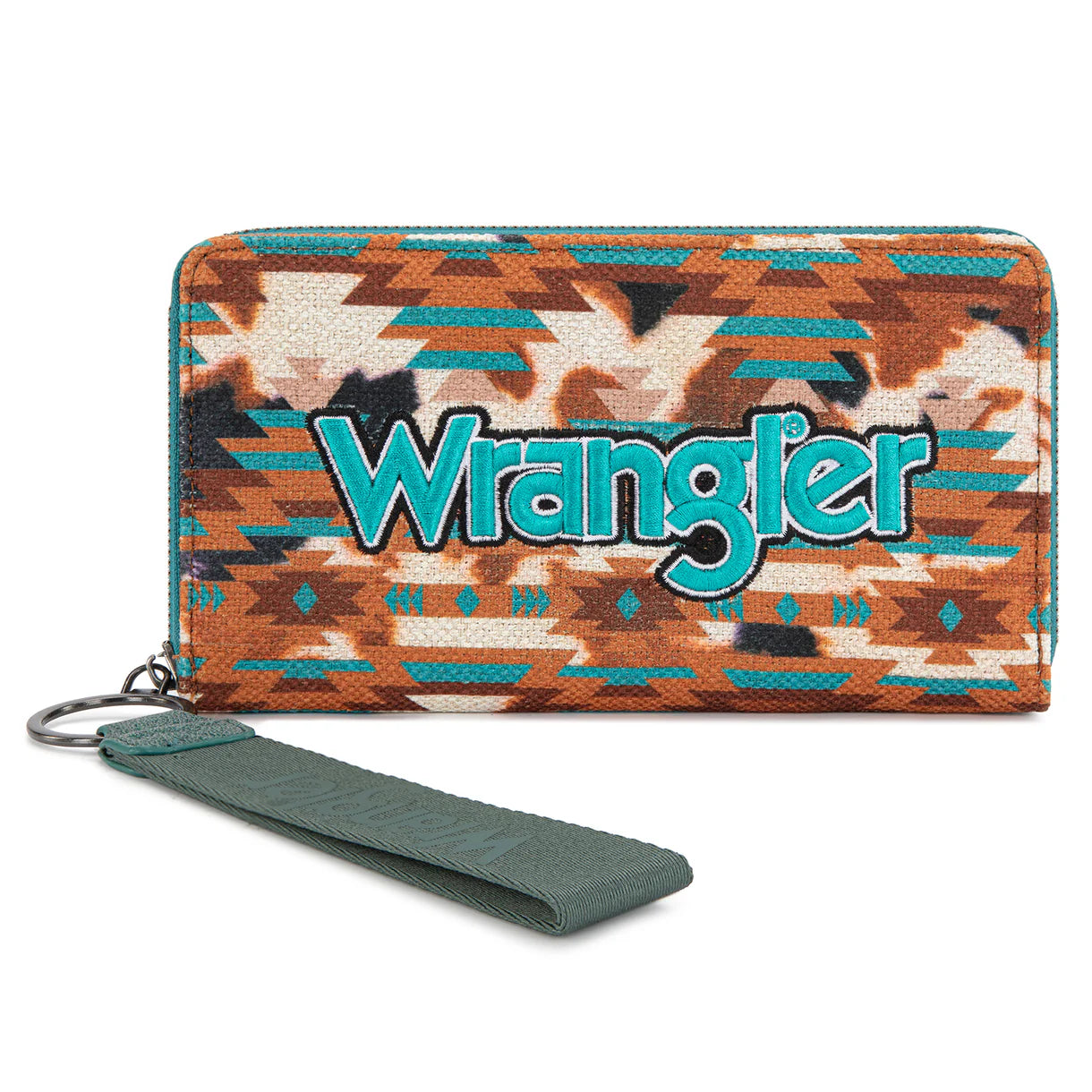 WG302-W006TQ Wrangler Aztec Print Wallet - Turquoise