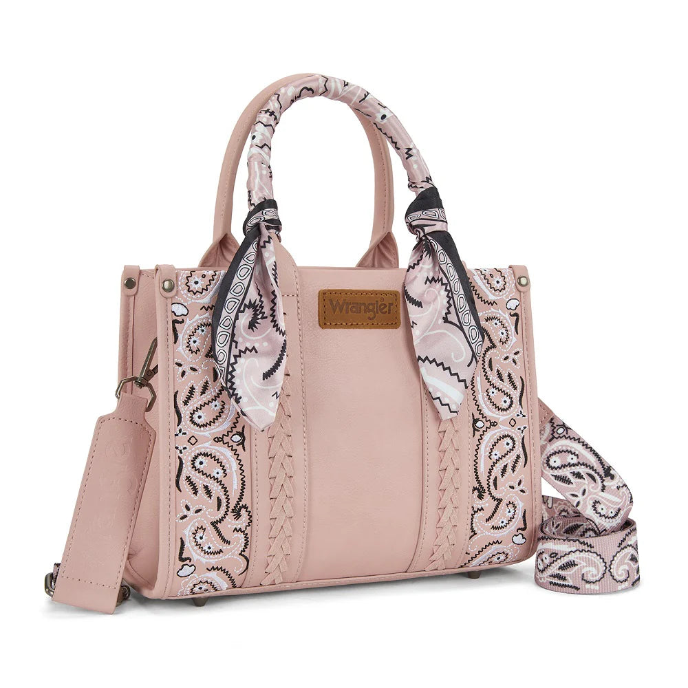 Wrangler Braided Paisley Bandana Tote Bag - Pink
