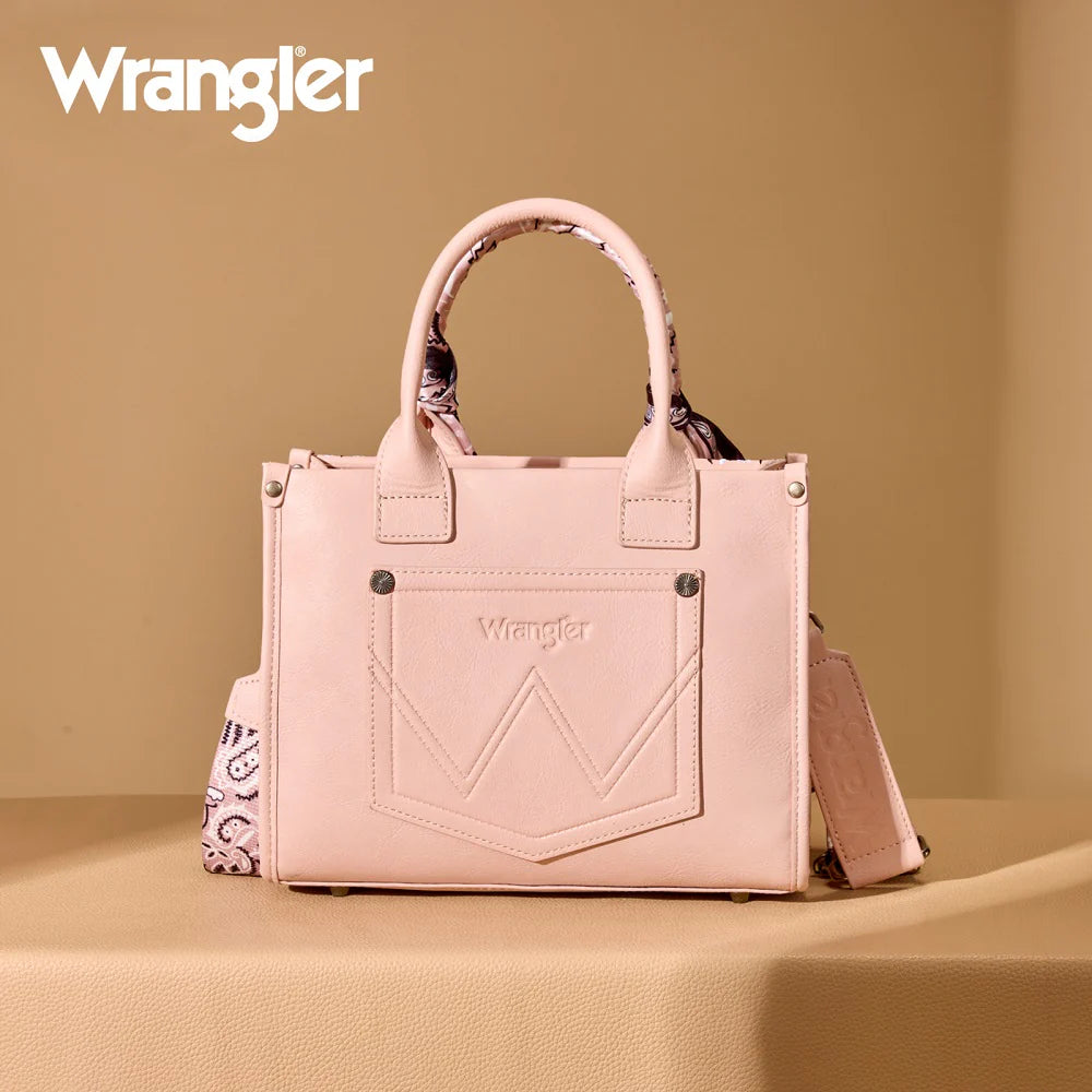 Wrangler Braided Paisley Bandana Tote Bag - Pink